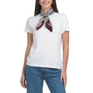 FATTORSETA Black/White Multi Made In Italy Silk Scarf